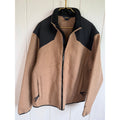 Woolrich TechnoWool Men's XL Full Zip Wool Blend Fleece Jacket Tan Black USA