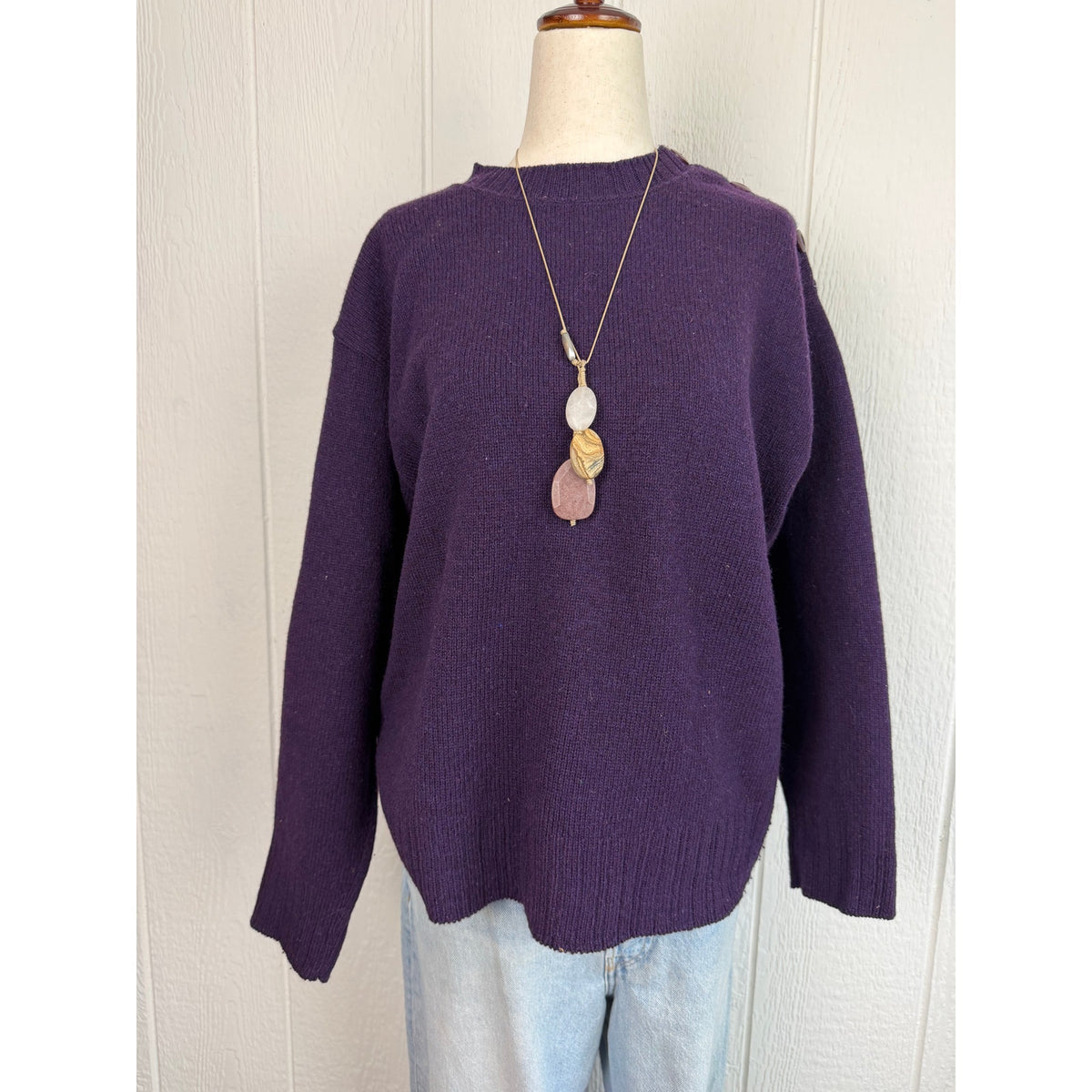 Vintage Liz Claiborne Collection Purple Wool Sweater USA Large