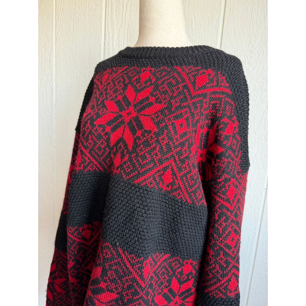 Vintage 90s Neil Martin Wool Sweater, XL Nordic Knit