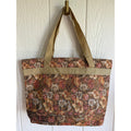 Vintage Floral Tapestry Tote Bag Large Boho Market Bag Zip Pocket Carryall