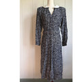 Vintage 80s/90s Abstract Geometric Midi Dress Collar Secretary Belted Dress 12