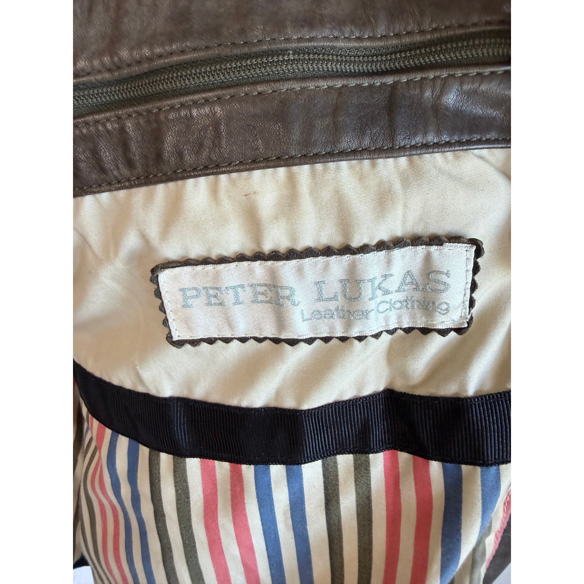 Vintage Leder Rude Peter Lukas Leather Bomber Jacket 58 Aztec Nautical German