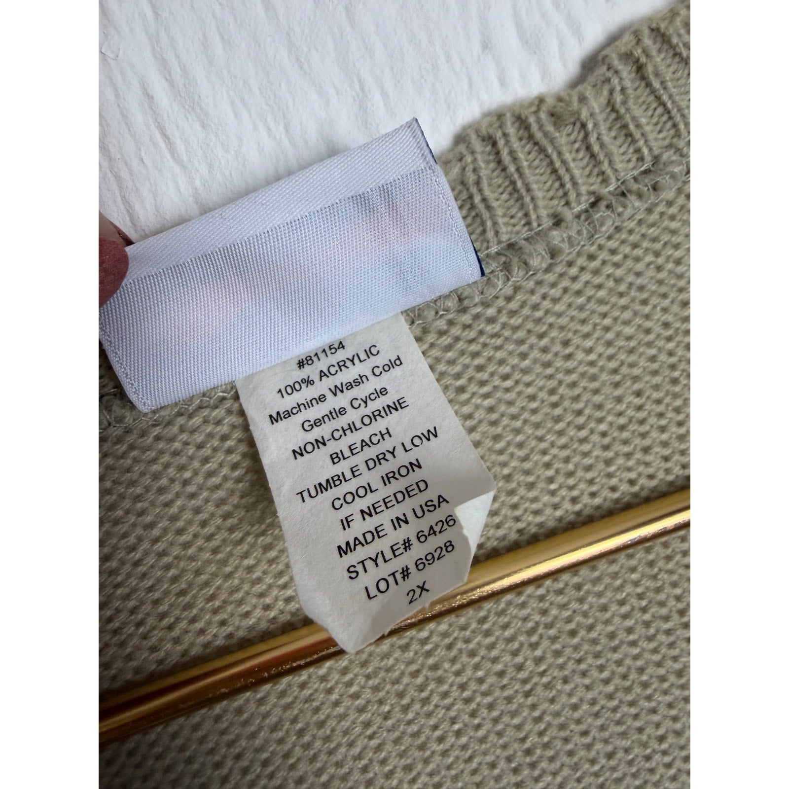 Vintage Knit Sweater Vest Button Front Cottagecore Size 2X Made in USA
