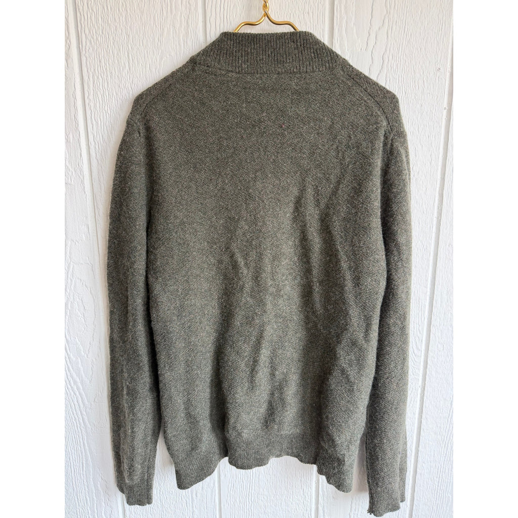Vintage Joseph Abboud Wool Blend Quarter Zip Sweater Olive Green Pullover XL