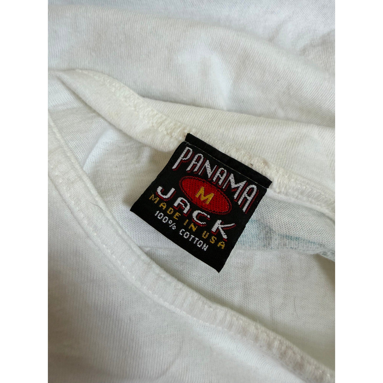 Vintage Panama Jack Tropical Fish Graphic T-Shirt White Single Stitch Style M