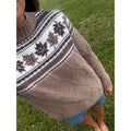 Vintage Northern Reflections Cable Knit Sweater Maple Leaf Fair Isle Mock Neck