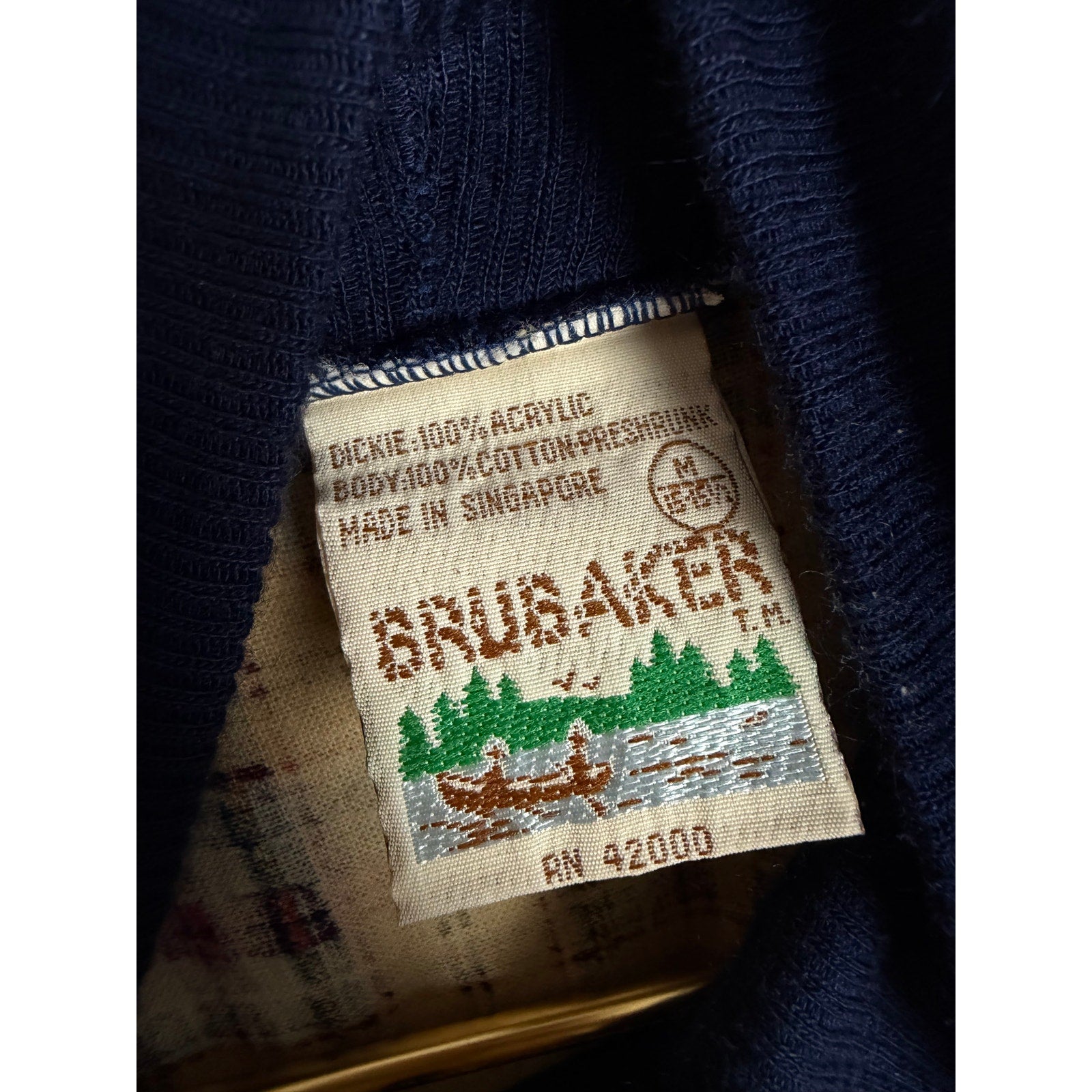 Vintage 90s Brubaker Plaid Mock Neck Layered Flannel Shirt Size M