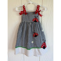 Vintage Rare, Too Girls 2T Ladybug Dress Gingham Applique Polka Dot Sundress