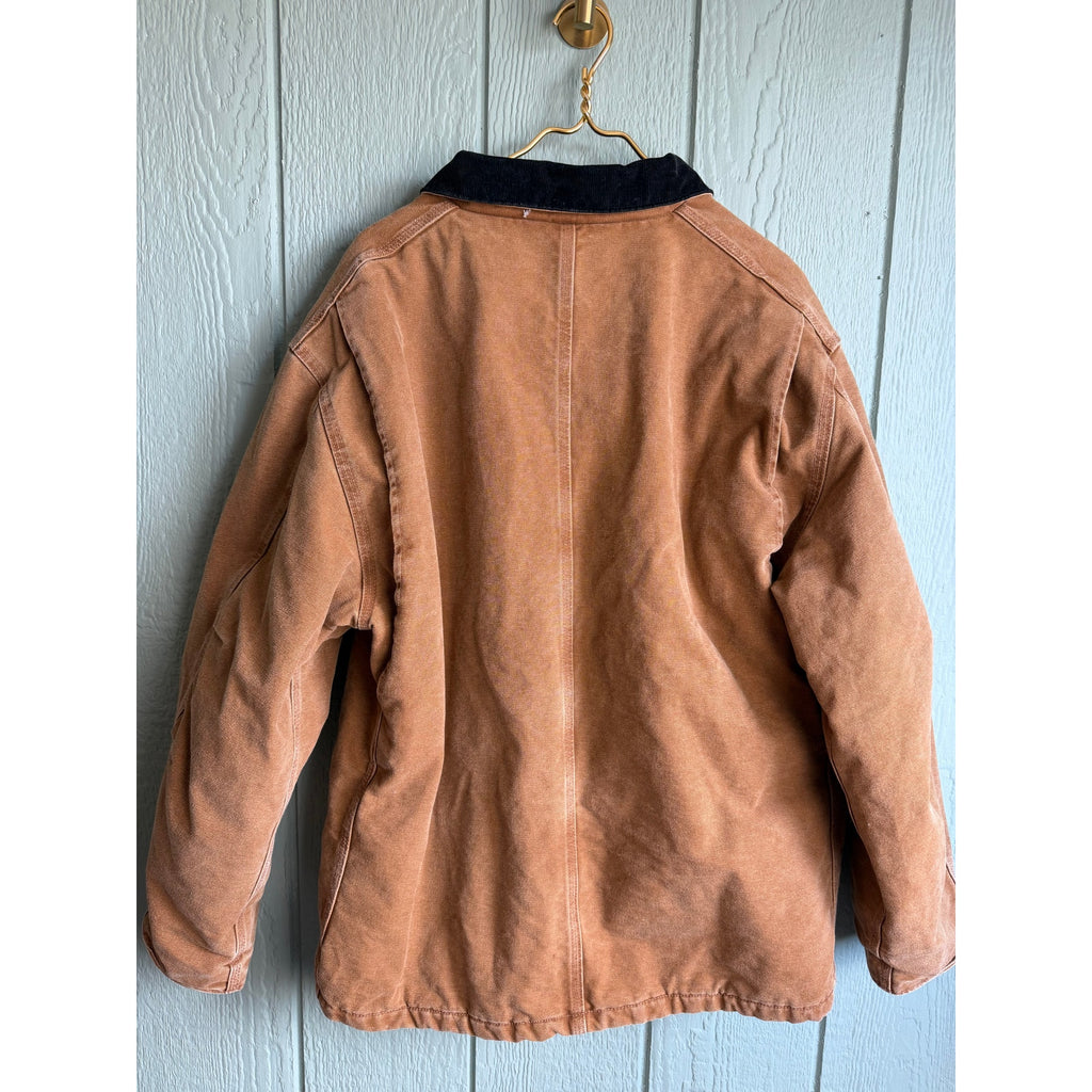 Vintage Carhartt J97 Sandstone Detroit Jacket Blanket Lined Brown XL 2000s