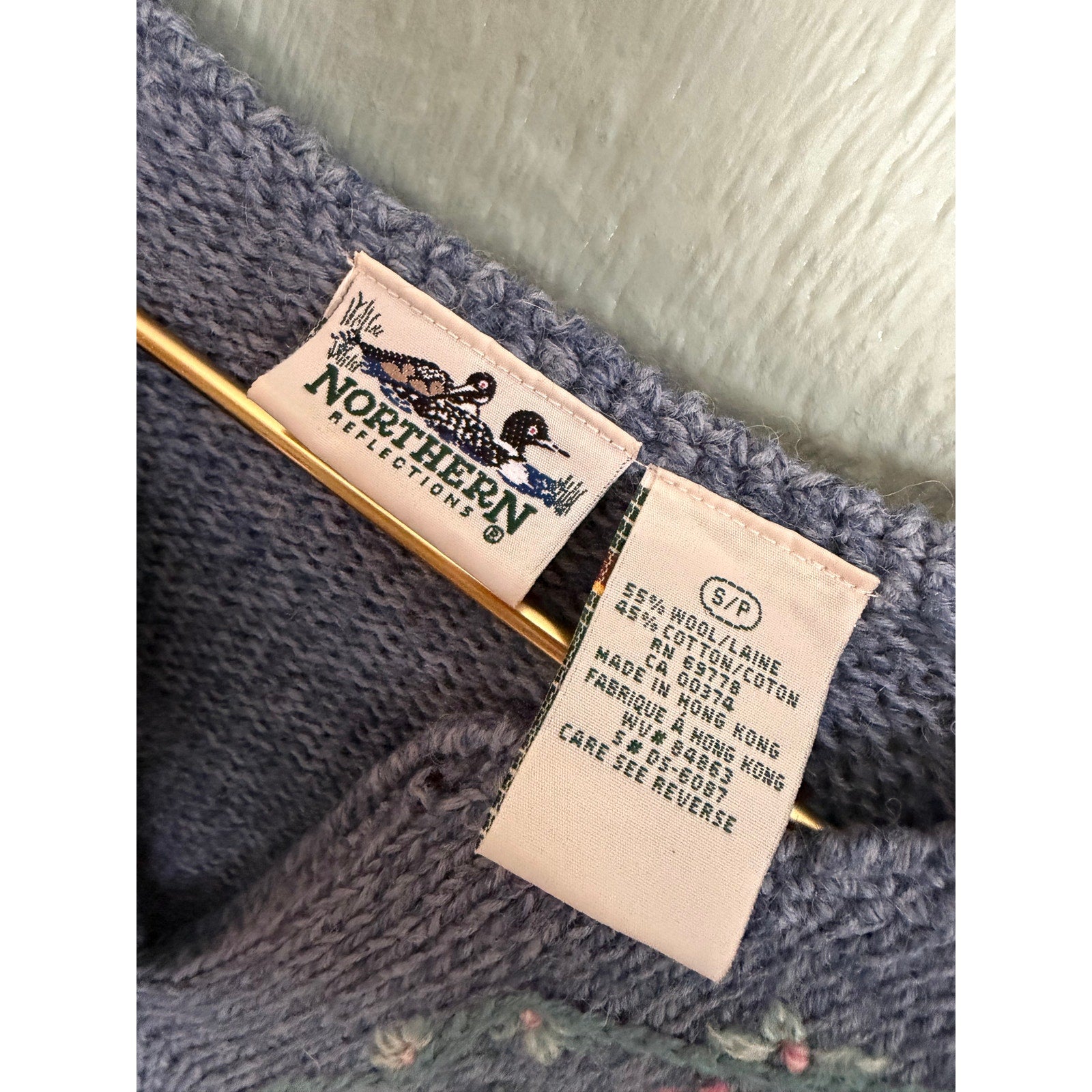 Vintage Northern Reflections Floral Embroidered Wool Cardigan Cottagecore | S/P