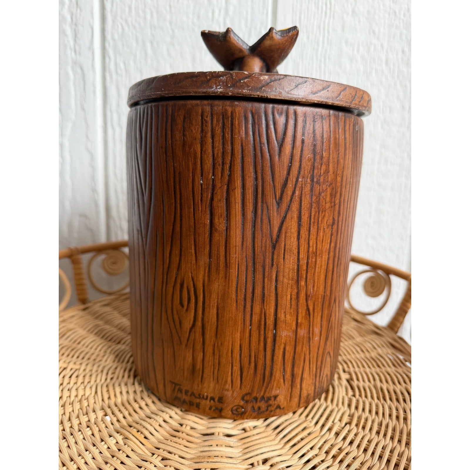 Vintage Mid-century Modern Boho "Treasure Craft" Butterfly Set Of 3 Canisters!