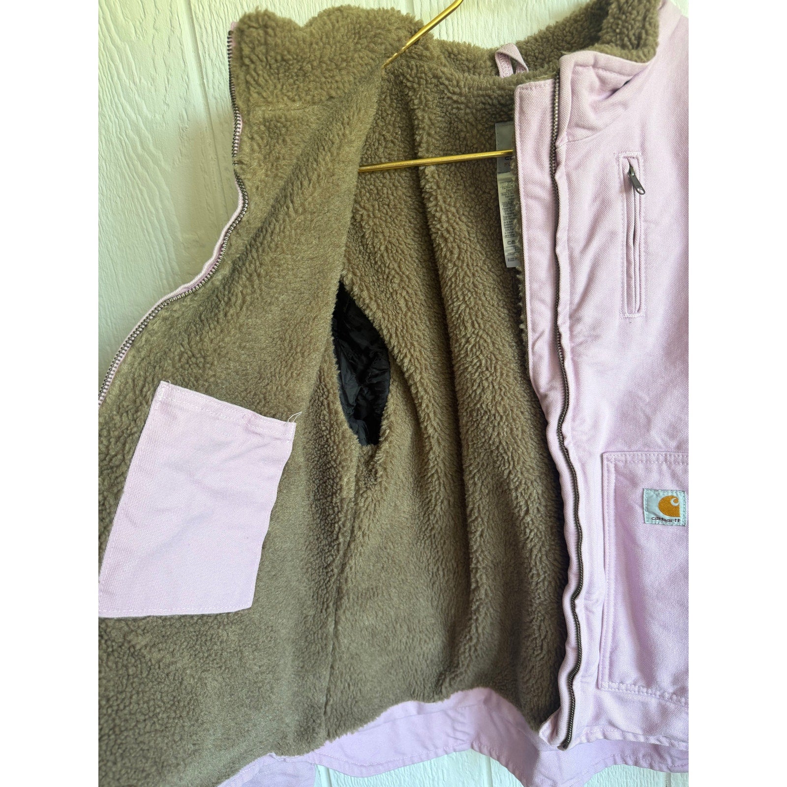 NWT Vintage Pink Carhartt Coat Sherpa Lined Canvas, Size XL RARE