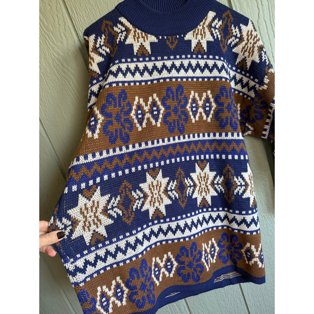 Vintage 80s Aztec Printed Sweater, Size Medium