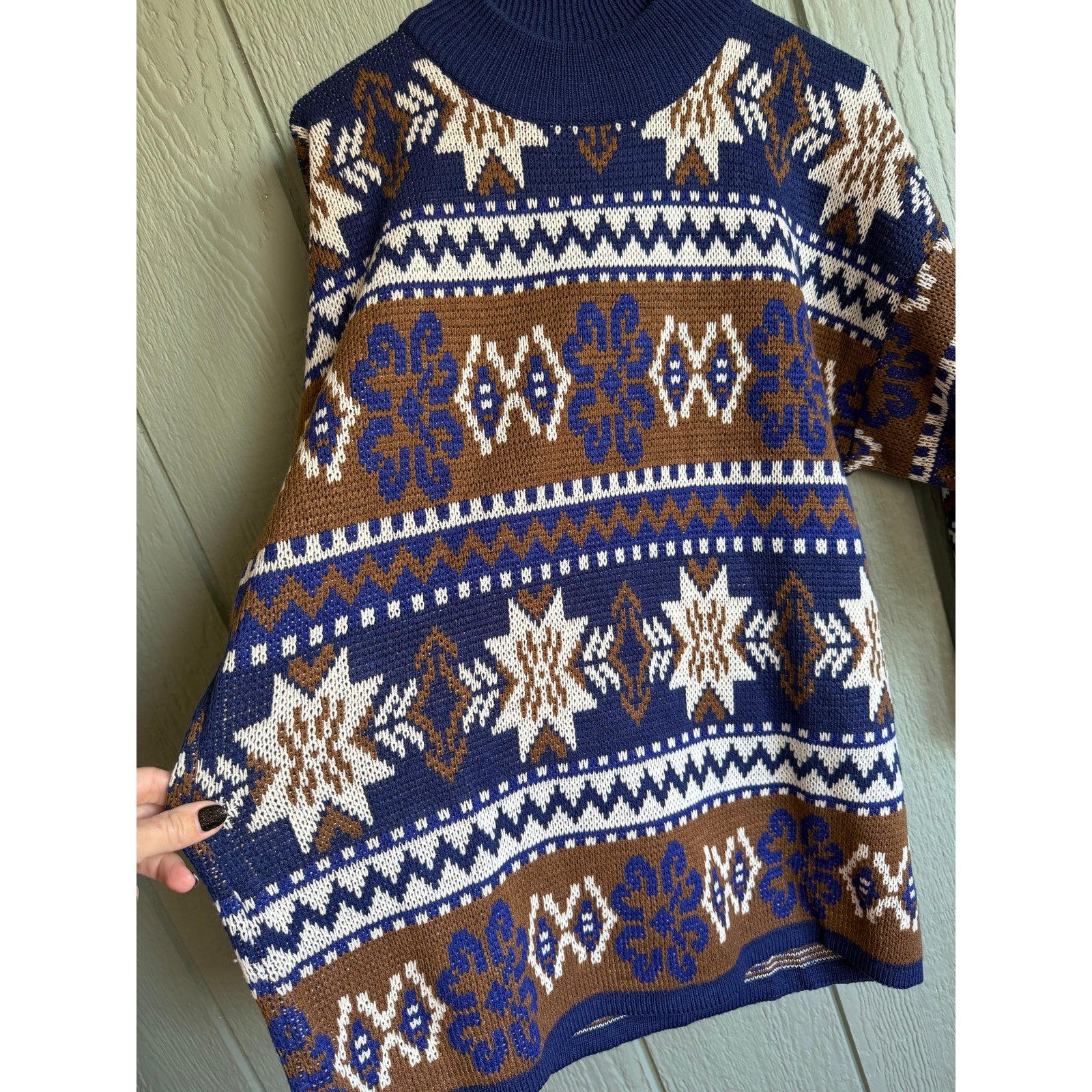 Vintage 80s Aztec Printed Sweater, Size Medium