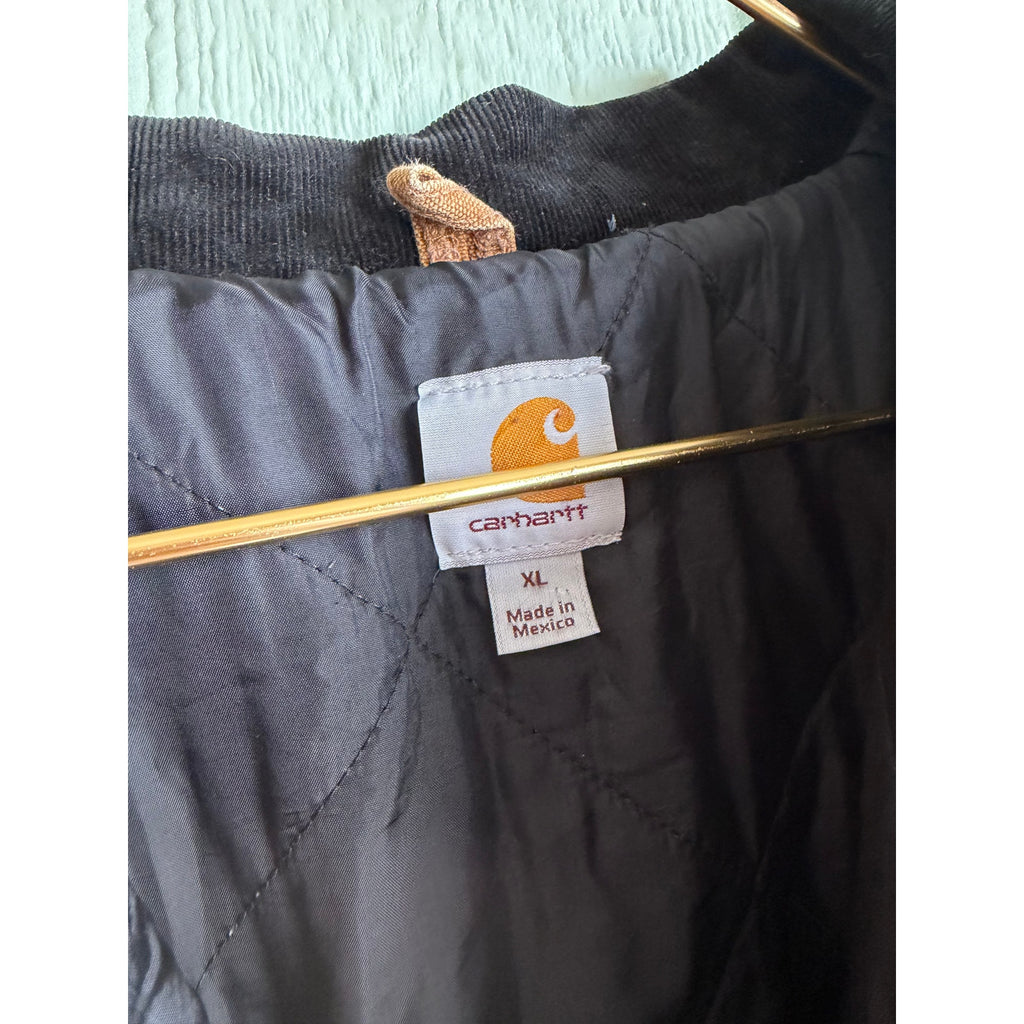 Vintage Carhartt J97 Sandstone Detroit Jacket Blanket Lined Brown XL 2000s