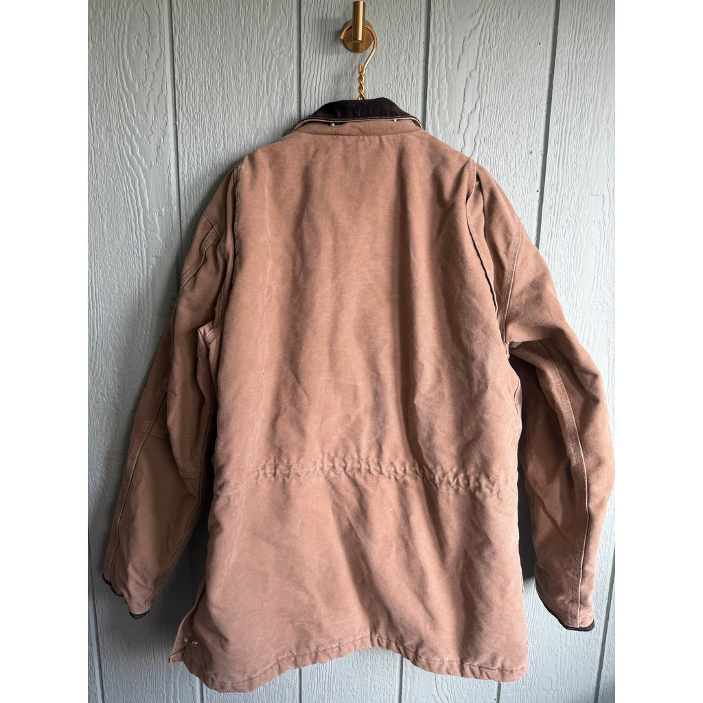 Rare Vintage 90s Carhartt Brown Quilt Lined Canyon Chore Jacket - Mens Large
