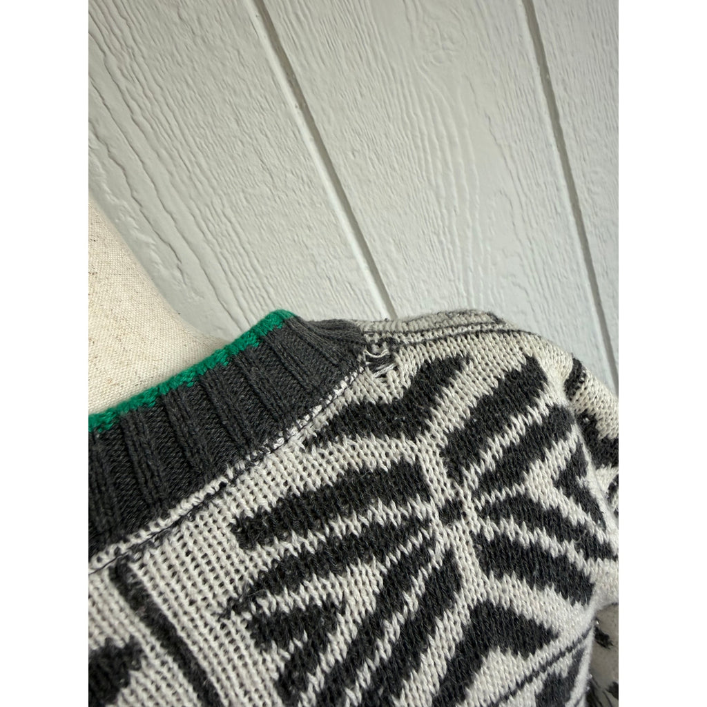 Vintage Cabin Creek Petite Sweater Large Petite Made USA Nordic Folk Heart Knit