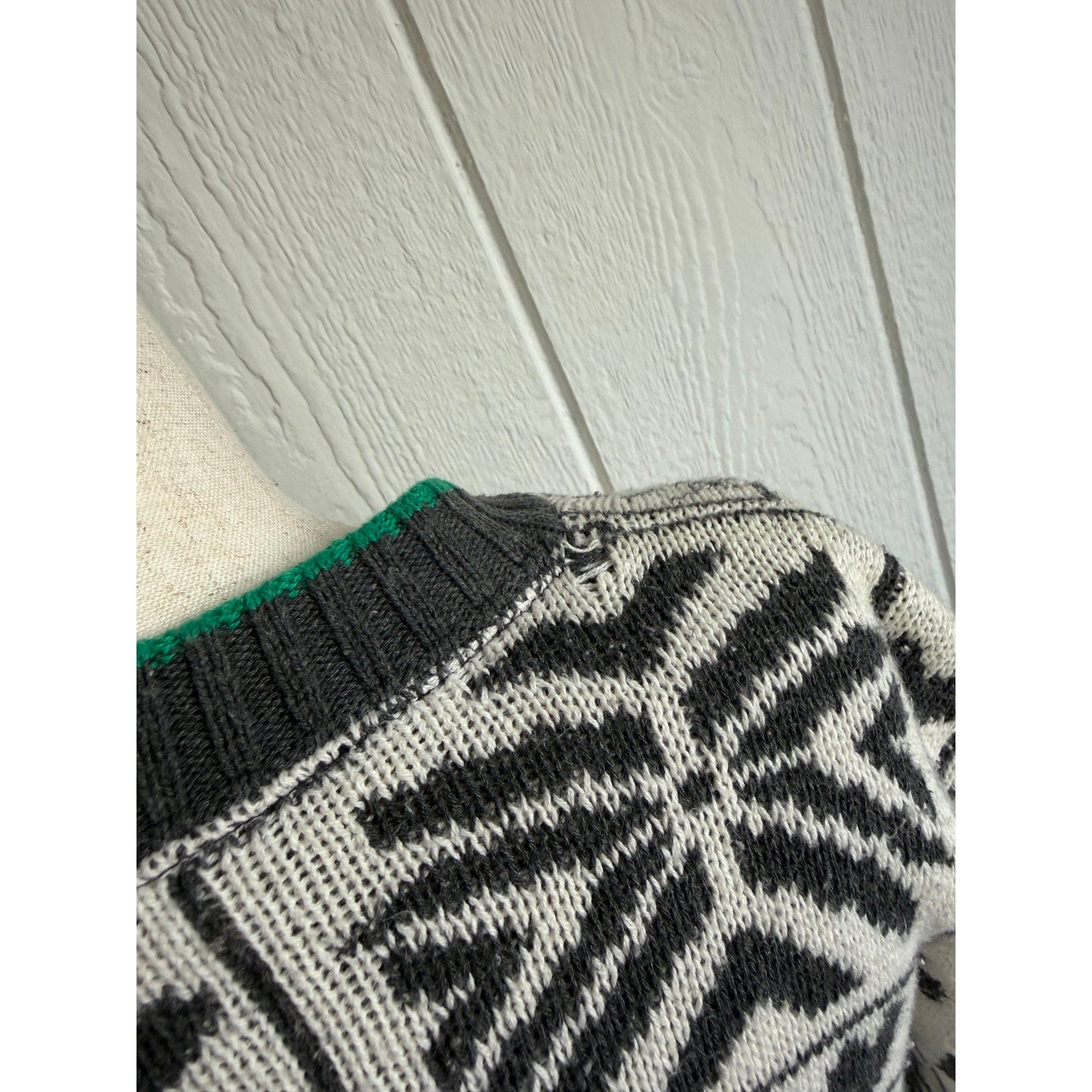 Vintage Cabin Creek Petite Sweater Large Petite Made USA Nordic Folk Heart Knit