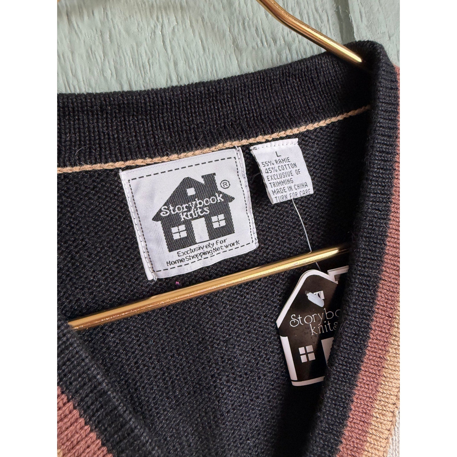 NWT Vintage Storybrook Knits Cat Floral Cardigan Cottagecore Knit Sweater L