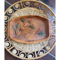 Vintage Rustic wall tray 60s 70s Mallard Duck Cattails