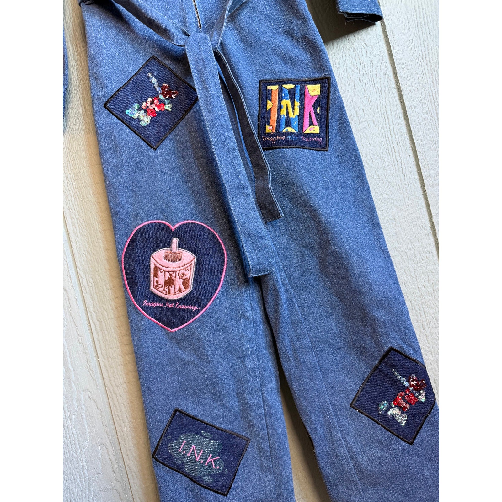 90s Y2K Russian Vintage Denim Jumpsuit by I.N.K. Imagine Not Knowing, Small