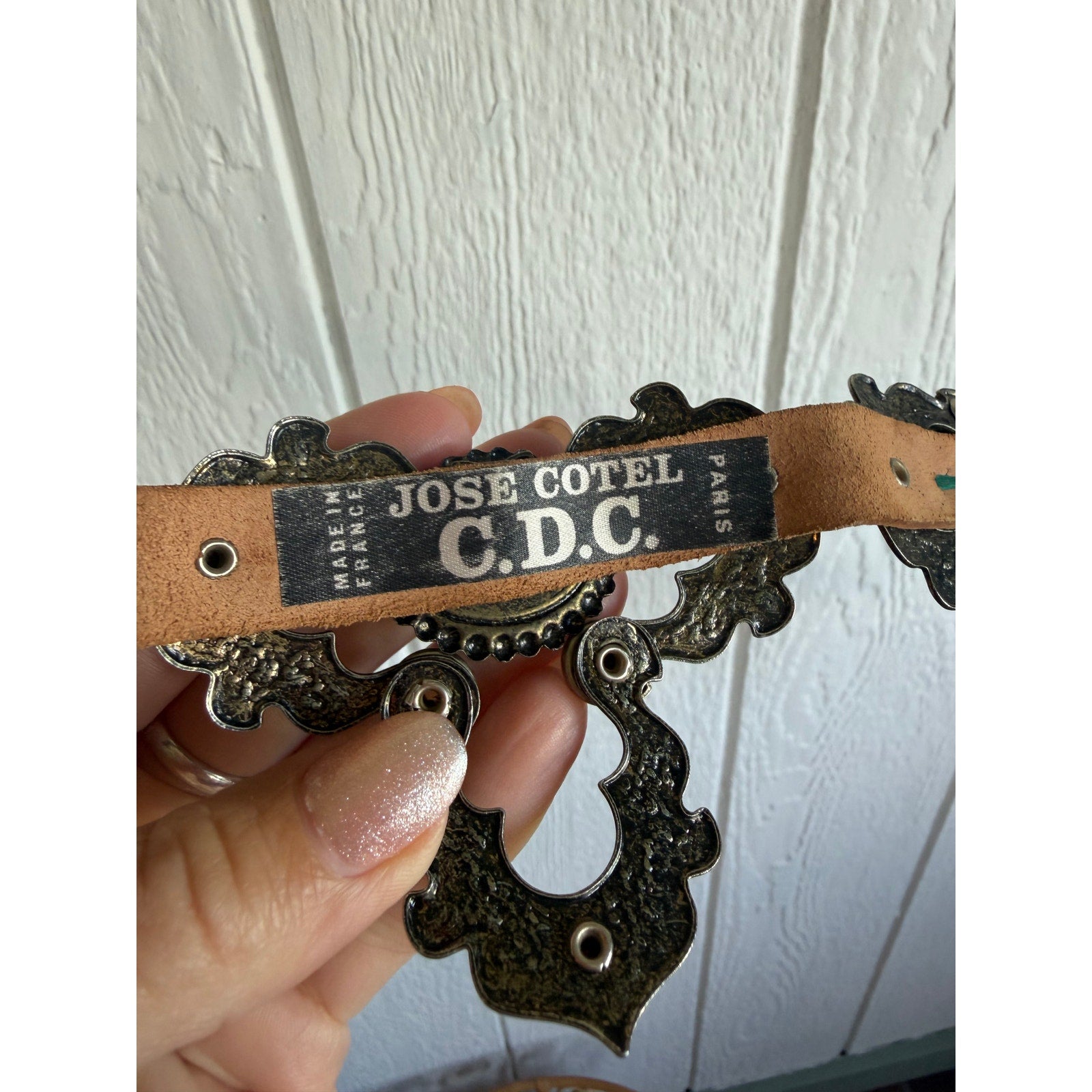 Vintage José Cotel Rhinestone Leather Belt