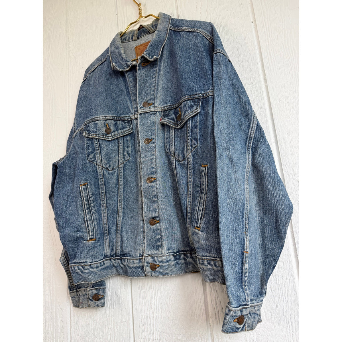 Vintage Levi’s 70507 Denim Trucker Jacket USA Large Oversized 80s 90s Blue Jean