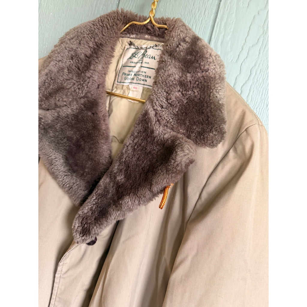Vintage L.L. Bean Goose Down Parka Coat Jacket Made in USA Mens 46 Quilted