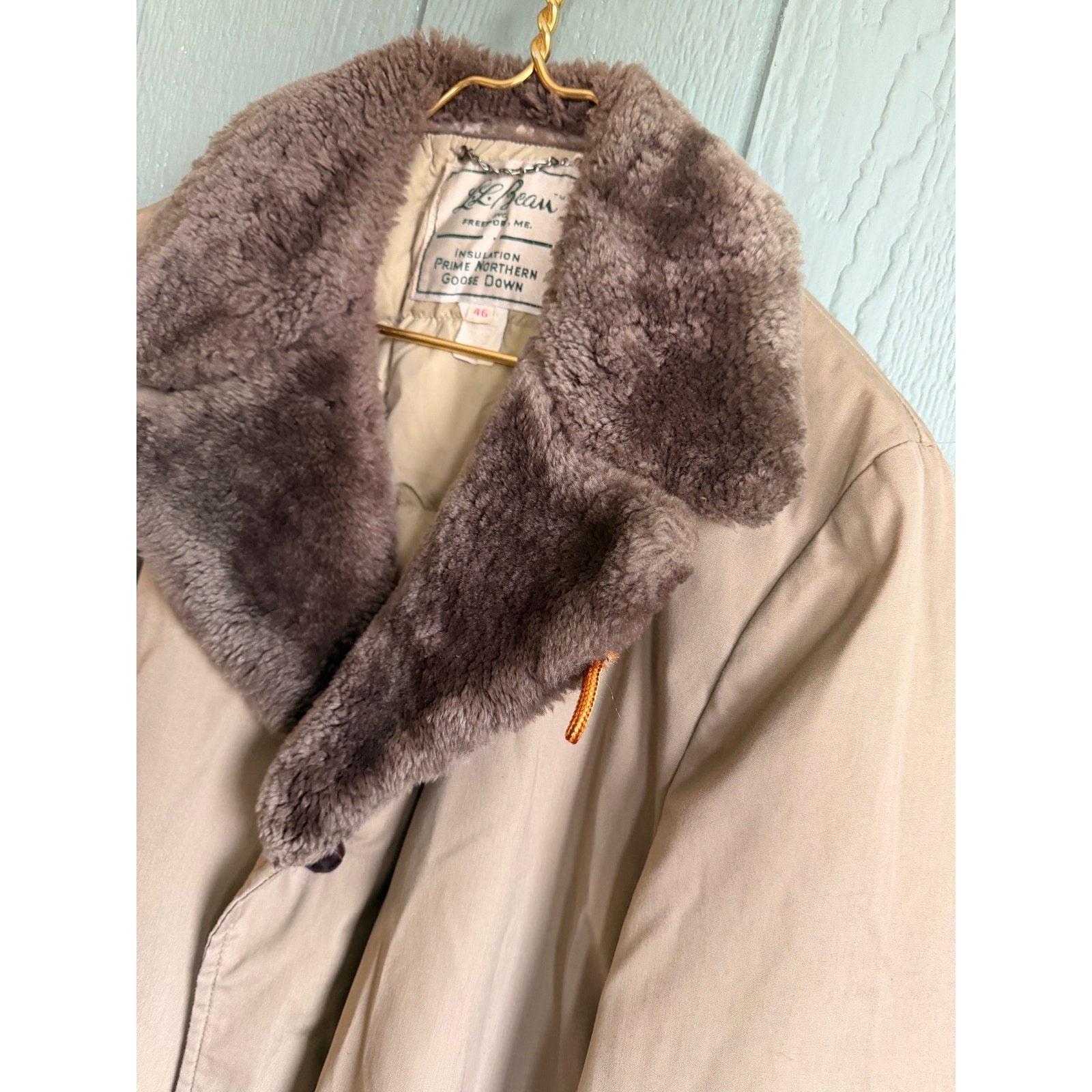 Vintage L.L. Bean Goose Down Parka Coat Jacket Made in USA Mens 46 Quilted