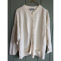 Vintage Jeric Knitwear White Textured Cardigan Made in USA 90s Chunky Knit