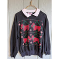 Vintage Karen Blake Christmas Sweatshirt Plaid Scottie Dogs Made in USA Medium