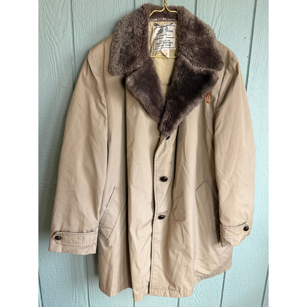 Vintage L.L. Bean Goose Down Parka Coat Jacket Made in USA Mens 46 Quilted
