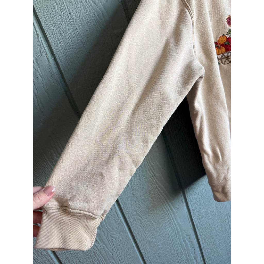 Vintage Shenanigans Fall Harvest Embroidered Sweatshirt | Size L | Pumpkin Wagon