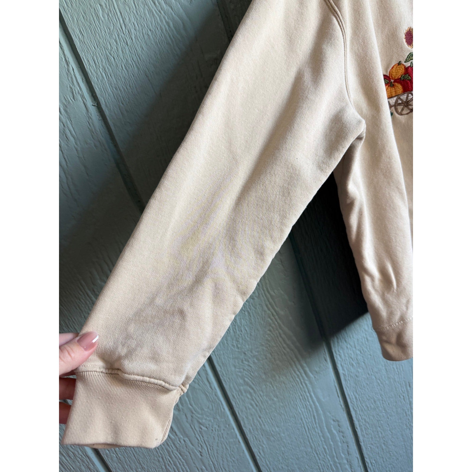 Vintage Shenanigans Fall Harvest Embroidered Sweatshirt | Size L | Pumpkin Wagon
