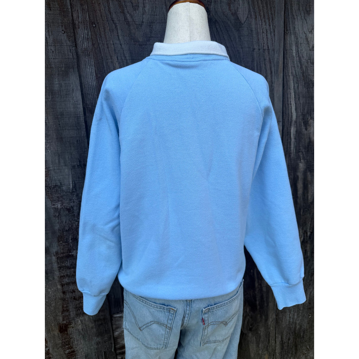 Vintage 90s Butterfly Knit Panel Collared Sweater, Small