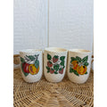 Vintage Ceramic Fruit Cups Set of 3 Strawberry Orange Apple Cottage Kitchen