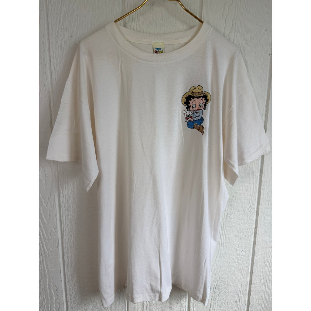 Vintage 90s Betty Boop Embroidered Single Stitch USA Tee, Large