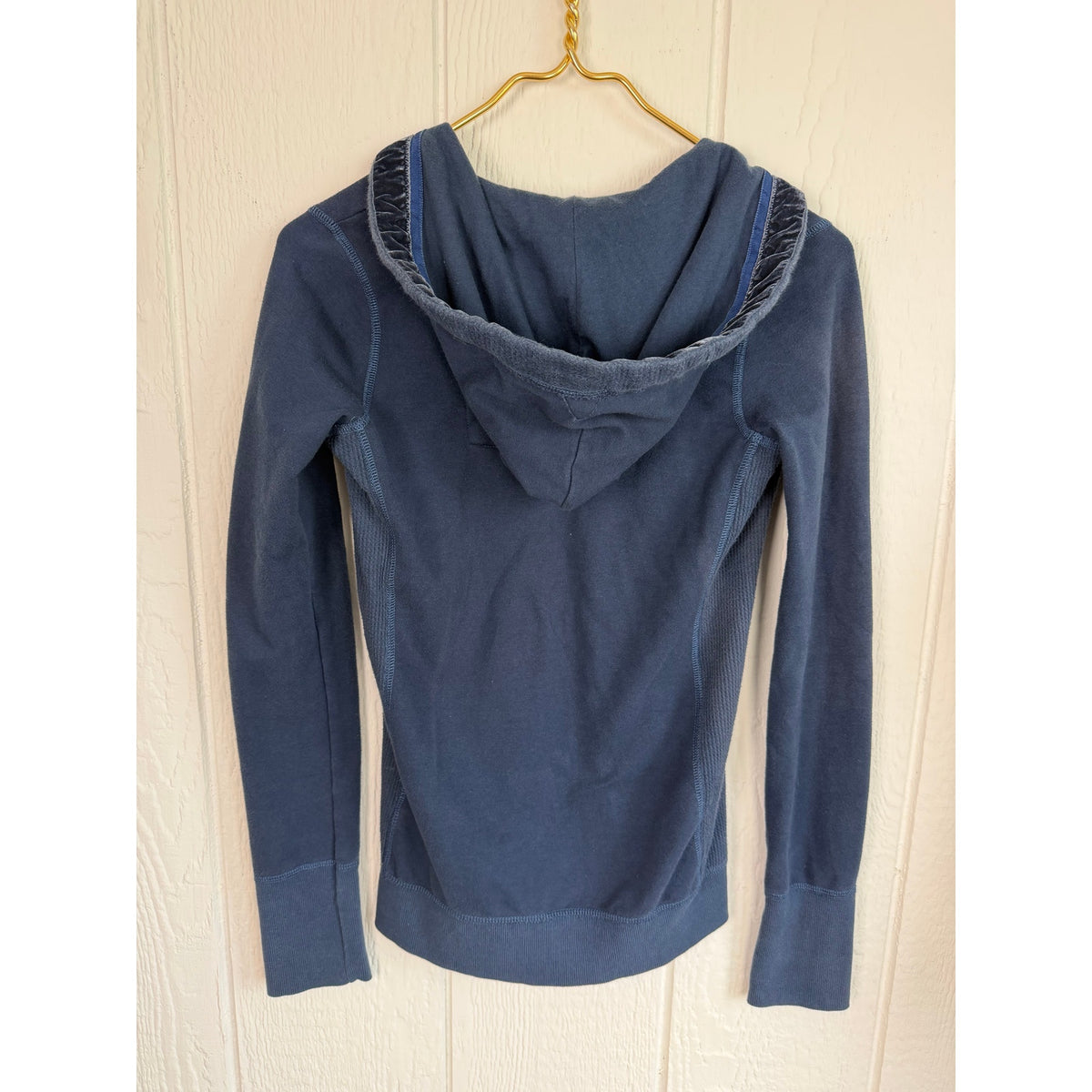 Vintage Y2K Abercrombie & Fitch Navy Blue Full-Zip Hoodie, Large