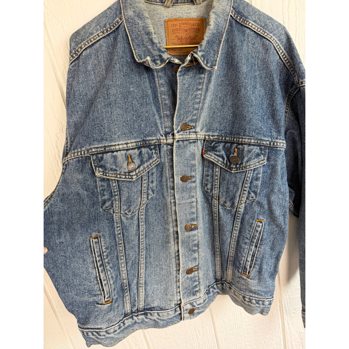 Vintage Levi’s 70507 Denim Trucker Jacket USA Large Oversized 80s 90s Blue Jean