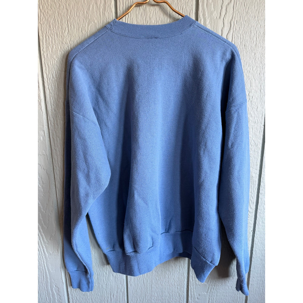Vintage Wisconsin Country Sweatshirt Hanes XL Blue 90s Folk Art Birds Hearts
