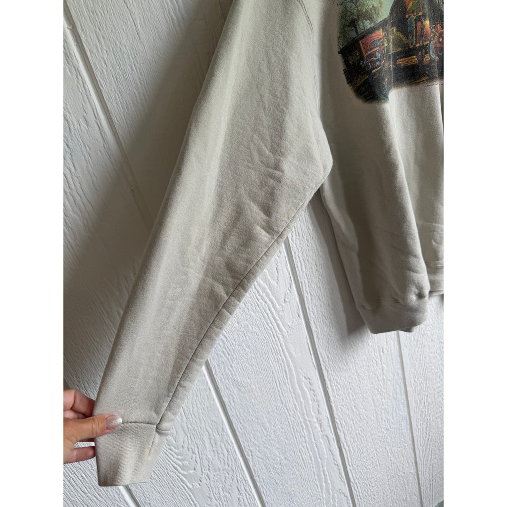 Vintage Farm Barn Crewneck Sweatshirt Large Heavy Cotton Rustic Country Graphic