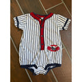 Vintage Okie Dokie Baseball Romper 12 Months Pinstripe Snap Front Baby