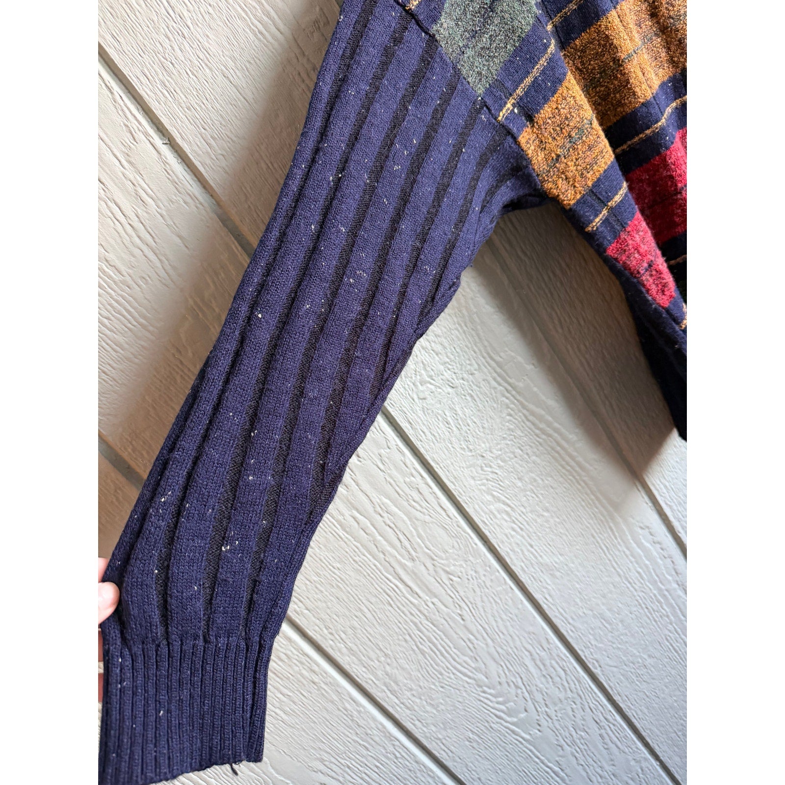 Vintage 90s Textured Stripe Knit Sweater – Globe Trotter, LG