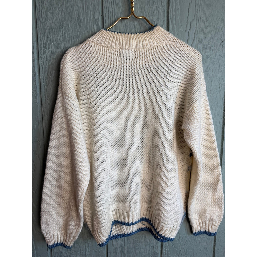 Vintage Chunky Knit Sweater | Abstract Fair Isle | 90s Grunge Cozy, Small