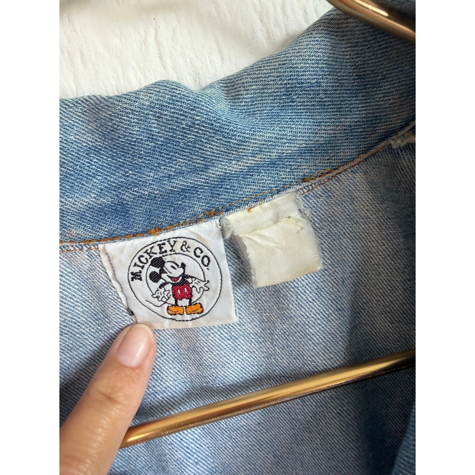 Vintage 90s Mickey Mouse Jean Jacket Disney Y2K Mickey & Co