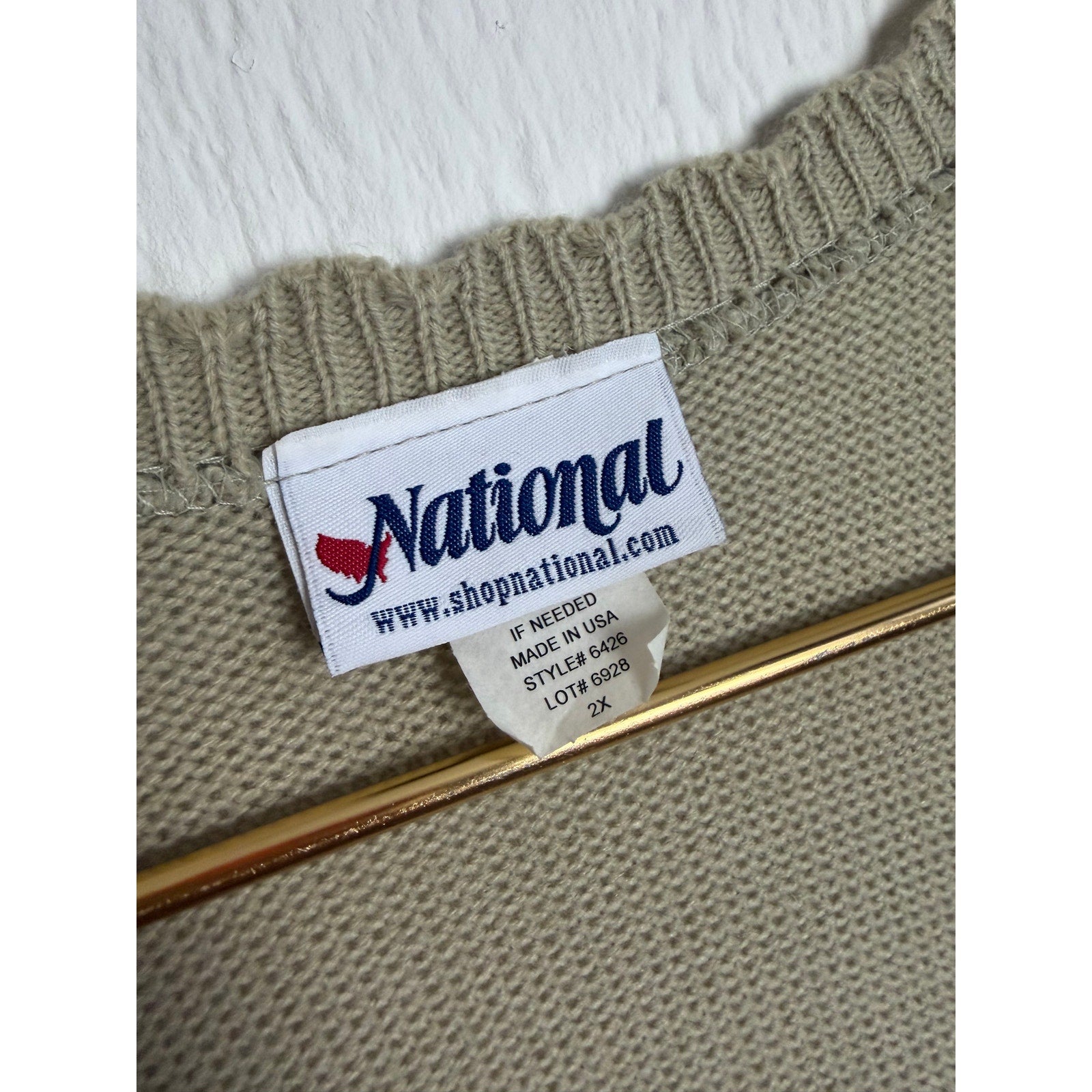 Vintage Knit Sweater Vest Button Front Cottagecore Size 2X Made in USA