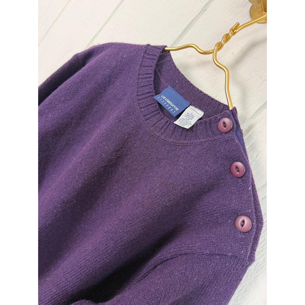 Vintage Liz Claiborne Collection Purple Wool Sweater USA Large