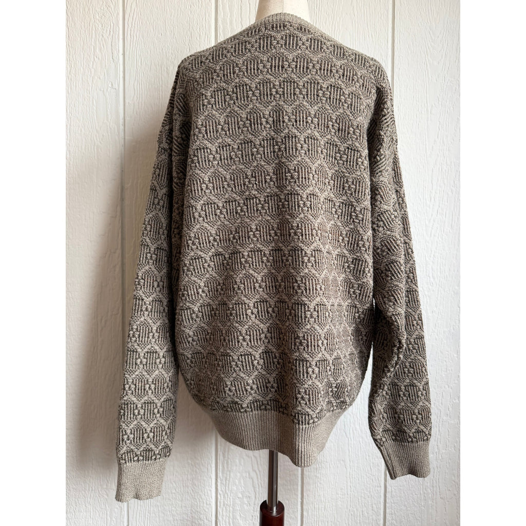 Vintage 90s Towncraft Textured Knit Sweater Size Large Neutral Crewneck