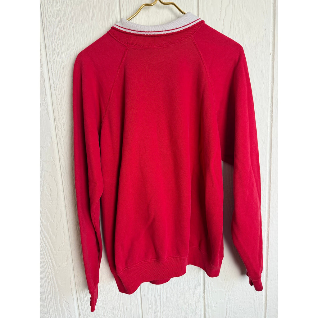 Vintage 90s Morning Sun Goose Collar Sweater XL Red Made in USA