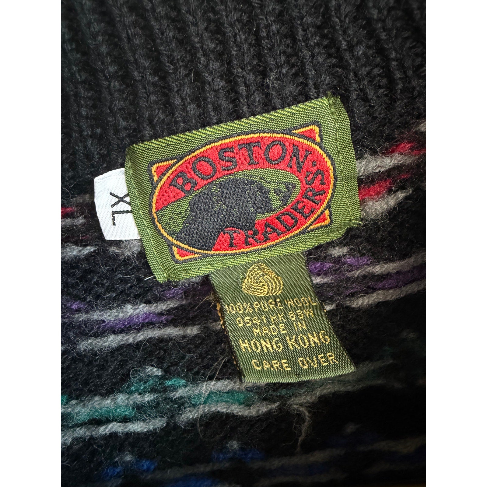 Vintage Boston Traders 100% Pure Wool Sweater | Colorful Knit | Unisex